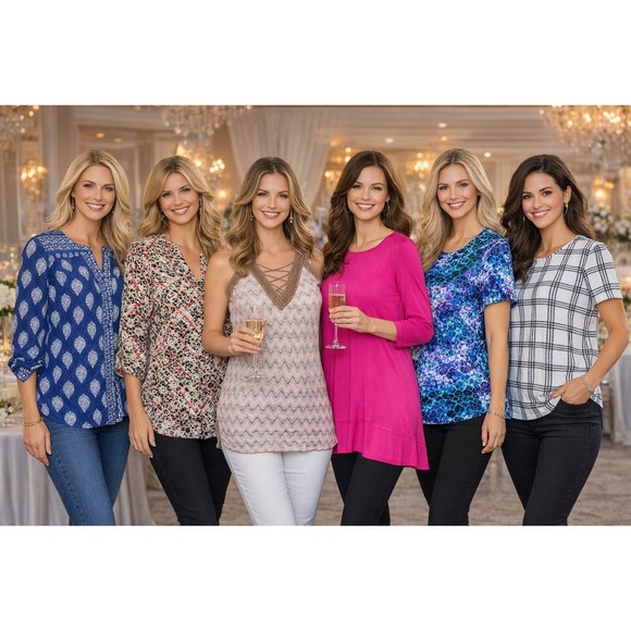 White House Black Market Tops - Lot of 6 Career Style Blouses sz MEDIUM WHBM/Cupio/Liz Claiborne